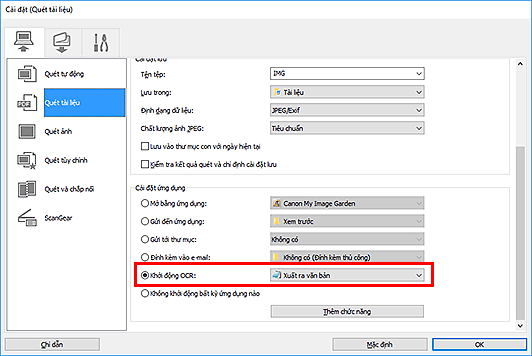 hình: Hộp thoại Cài đặt